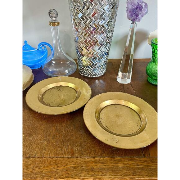 Z Gallerie Paramount Collection Chargers in Gold - Set of 2 - Picture 7 of 9